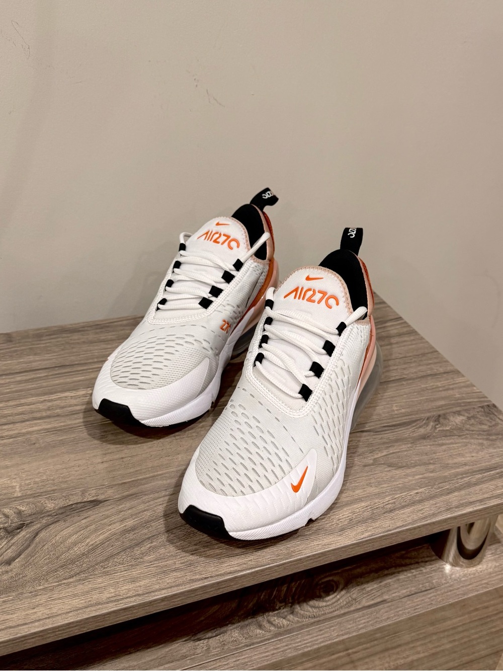 Nike Air Max 270 Burnt Sunrise Pink White Sneakers Size 9.5 W